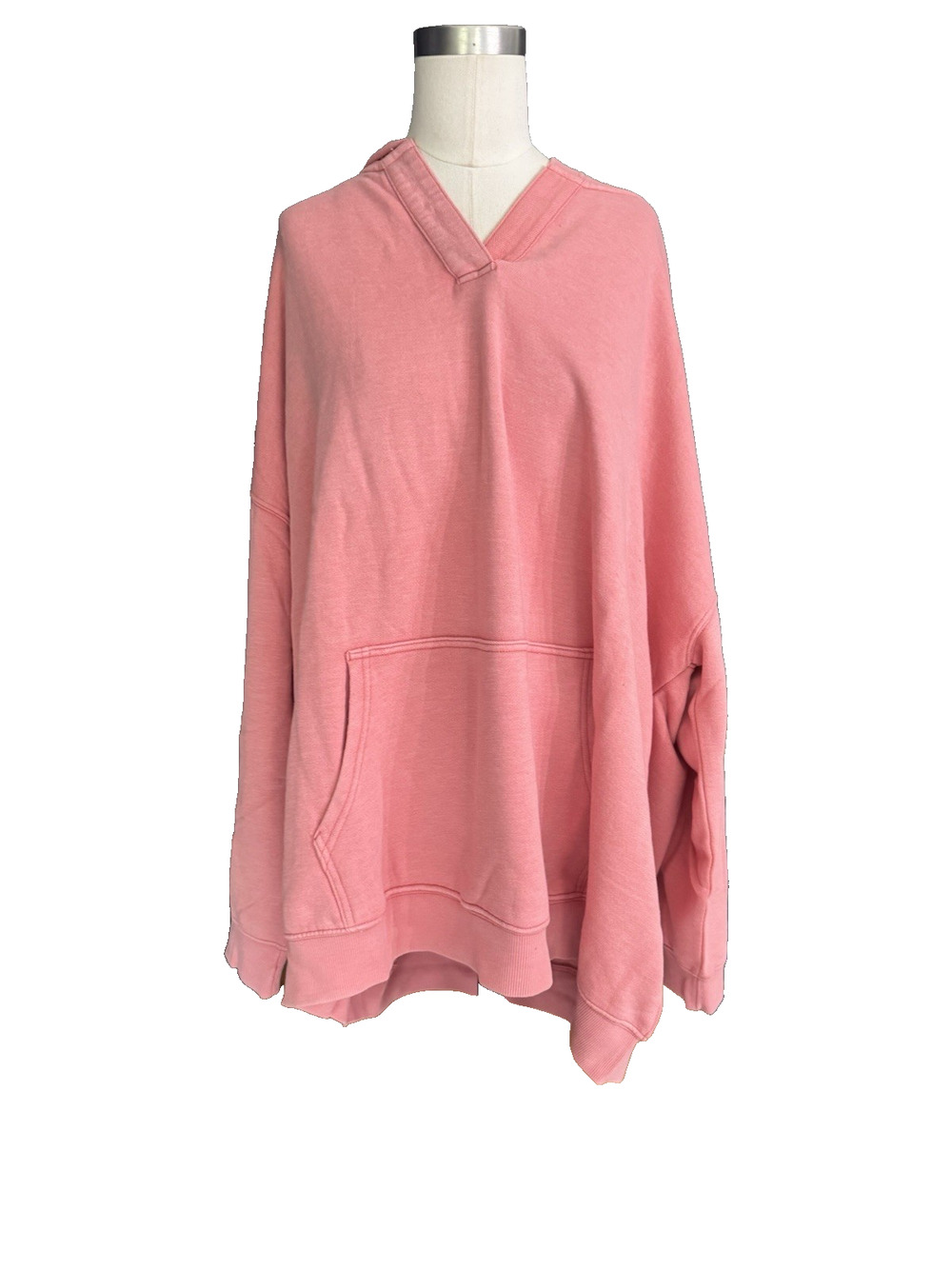 Terra & Sky Women's Plus 2X Pink Hooded Pullover Sweatshirt 20W-22W NEW